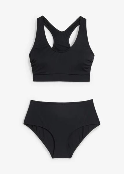 Bikini bustier (2 części). Czarne bikini damskie bonprix, bez wzorów. Za 107.99 zł.