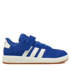 Sneakersy adidas. Niebieskie trampki i tenisówki chłopięce Adidas, bez wzorów, bez zapięcia. Za 159.99 zł.