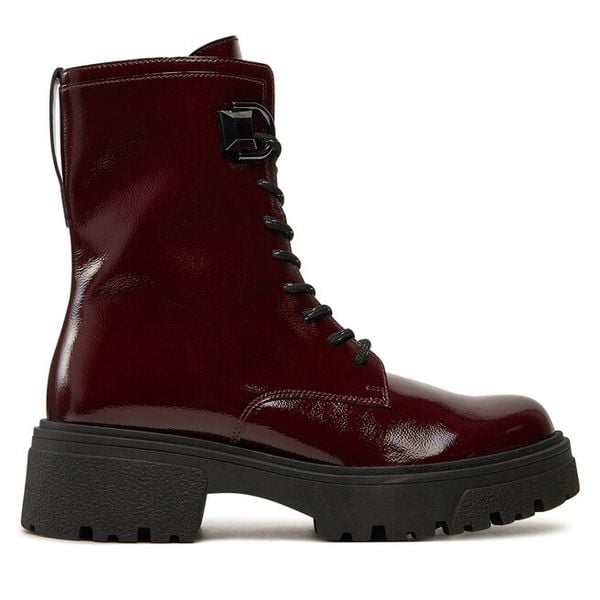 Trzewiki Gabor. Czerwone botki damskie Gabor, bez obcasa, na płaskiej podeszwie, bez zapięcia. Za 799.99 zł.