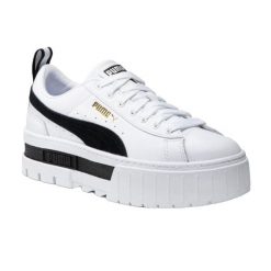 Skórzane Trampki Damskie Mayze. Białe trampki i tenisówki damskie Puma, bez wzorów, z materiału, klasyczne, bez zapięcia. Za 367.99 zł.