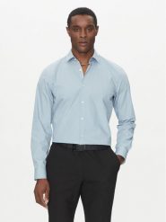 HUGO Koszula Koey 50539766 Błękitny Slim Fit. Niebieskie koszule męskie Hugo, m, bez wzorów, z bawełny, biznesowe, bez kołnierzyka, bez ramiączek. Za 219.99 zł.