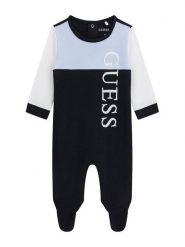 Guess Śpiochy H6YG01 1K4122 Czarny. Niebieskie śpioszki niemowlęce Guess, z bawełny, bez ramiączek. Za 174.99 zł.