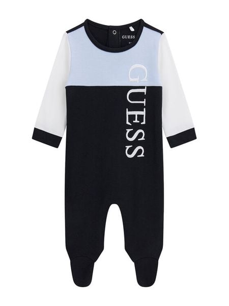 Guess Śpiochy H6YG01 1K4122 Czarny. Niebieskie śpioszki niemowlęce Guess, z bawełny, bez ramiączek. Za 140.99 zł.