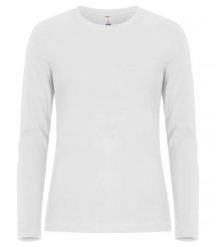 Clique Premium Fashion-T L/S Women koszulka damska z długim rękawem bawełniana. Białe t-shirty damskie CLIQUE, l, bez wzorów, z bawełny, klasyczne, bez kołnierzyka. Za 122.29 zł.