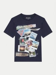 Guess T-Shirt L4YI44 K8HM4 Granatowy Oversize. Niebieskie t-shirty dla chłopców Guess, z aplikacjami, z bawełny, bez ramiączek. Za 69.99 zł.