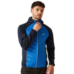 Hybrydowa kurtka z kapturem Regatta Andreson VIII. Niebieskie bluzy męskie Regatta, bez wzorów, sportowe, z kapturem. Za 109.99 zł.