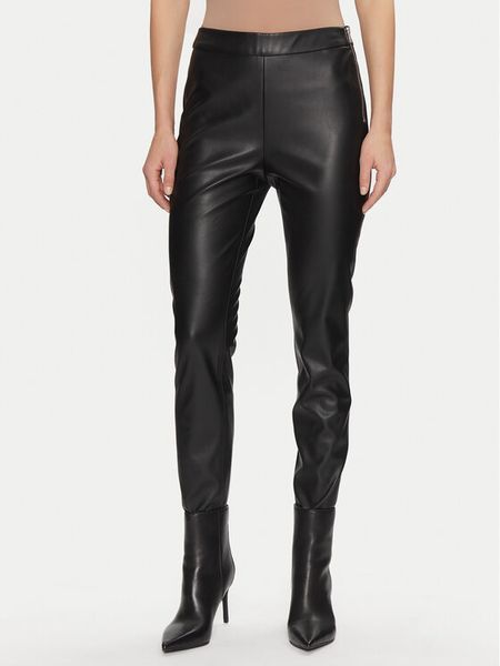 BOSS Legginsy C_Taslimah 50503271 Czarny Skinny Fit. Czarne legginsy damskie Boss, bez wzorów, ze skóry. Za 439.99 zł.
