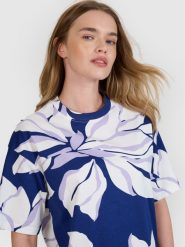 4F T-shirt oversize z nadrukiem damski - żółta XS. Żółte koszulki sportowe damskie 4f, xl, bez wzorów, z bawełny, bez kołnierzyka, bez ramiączek. W wyprzedaży za 39.99 zł.