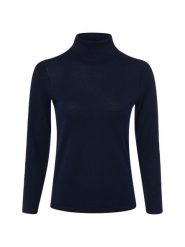 Brookshire bluzka z golfem Kobiety Wełna merino niebieski, XL. Niebieskie bluzki damskie brookshire, xl, bez wzorów, z wełny, bez kołnierzyka, bez ramiączek. Za 249.95 zł.