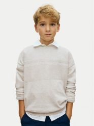 Mayoral Sweter 6356 Beżowy Regular Fit. Brązowe swetry dla chłopców Mayoral, bez wzorów, z bawełny, bez kołnierzyka, bez kaptura. Za 139.99 zł.