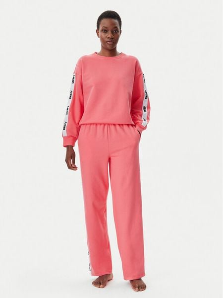 DKNY Piżama YI80040 Różowy Relaxed Fit. Czerwone piżamy damskie DKNY, l, bez wzorów, z bawełny, bez ramiączek. Za 335.99 zł.