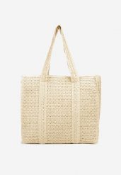 Beżowa Plażowa Torebka Shopperka w Stylu Boho Galapira. Brązowe torebki do ręki damskie Born2be, bez wzorów, boho, bez dodatków. Za 74.99 zł.