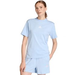 Damska Koszulka adidas Essentials 3-Stripes Cotton Lifestyle. Niebieskie t-shirty damskie Adidas, s, bez wzorów, z bawełny, klasyczne, bez kołnierzyka. Za 96.99 zł.