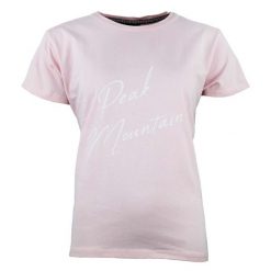 Koszulka damska Peak Mountain Atresor. Czerwone t-shirty damskie Peak Mountain, bez wzorów, casualowe, bez kołnierzyka. W wyprzedaży za 132.50 zł.