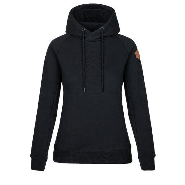 Bluza bawełna damska Kilpi Sohey. Czarne bluzy damskie Kilpi, na jesień, bez wzorów, z bawełny, z kapturem. Za 163.85 zł.