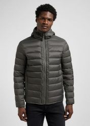 MESKA KURTKA LEE PUFFER JACKET STATIC GRAY 112371658. Szare kurtki męskie Lee, na zimę, xl, bez wzorów, bez kaptura. Za 359.99 zł.