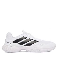 Buty do tenisa adidas. Białe buty sportowe męskie Adidas, bez zapięcia, tenisowe. Za 329.99 zł.
