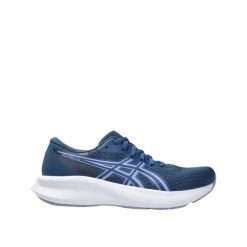 Buty ASICS PATRIOT 14 W Mesh oddychające Nocny niebieski/Błękitny. Niebieskie obuwie sportowe damskie Asics, z aplikacjami, z materiału, do biegania. Za 295.23 zł.