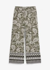 Spodnie palazzo z miękkiej mieszanki wiskozy. Zielone spodnie materiałowe damskie bonprix, bez wzorów, z wiskozy. Za 119.99 zł.