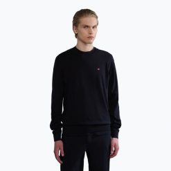 Sweter męski Napapijri Decatur 5. Czarne swetry przez głowę męskie Napapijri, m, bez wzorów, bez kołnierzyka. Za 289.99 zł.