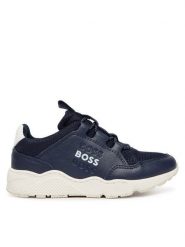 BOSS Sneakersy J52805 M Granatowy. Niebieskie buty sportowe chłopięce Boss, bez wzorów, z materiału, bez zapięcia. Za 649.99 zł.