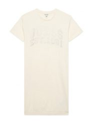 Guess Sukienka codzienna J6RK00 KA6R4 Écru Regular Fit. Sukienki dla dziewczynek Guess, z aplikacjami, z bawełny, bez ramiączek. Za 179.99 zł.