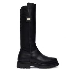 Oficerki Elisabetta Franchi. Czarne buty zimowe dziewczęce Elisabetta Franchi, bez wzorów, bez zapięcia. Za 1,214.00 zł.