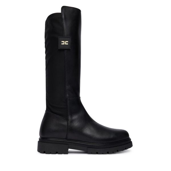Oficerki Elisabetta Franchi. Czarne buty zimowe dziewczęce Elisabetta Franchi, bez wzorów, bez zapięcia. Za 1,219.00 zł.