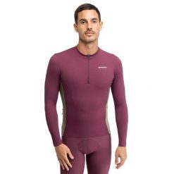 Męska koszulka rowerowa gravel z długim rękawem Kolarstwo Siroko GM3 Unbound. Czerwone bluzy męskie SIROKO, m, bez wzorów, z materiału, bez kaptura. Za 252.00 zł.