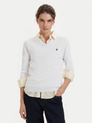 Beverly Hills Polo Club Sweter P-SS26W-M536563 Biały Regular Fit. Białe swetry damskie Beverly Hills Polo Club, l, bez wzorów, z bawełny, bez kołnierzyka, bez ramiączek, bez kaptura. Za 269.99 zł.