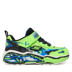 Sneakersy Skechers. Zielone trampki i tenisówki chłopięce Skechers, bez wzorów, bez zapięcia. Za 179.99 zł.