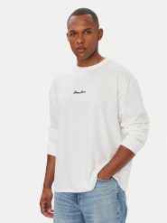 Guess Longsleeve M6YI30 K4181 Biały Regular Fit. Białe bluzki z długim rękawem męskie Guess, m, z aplikacjami, z bawełny, bez kołnierzyka. Za 159.99 zł.