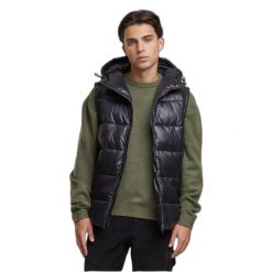 Kurtka bez rękawów z kapturem Urban Classics. Czarne kurtki męskie Urban Classics, m, bez wzorów, z materiału, z kapturem. Za 267.50 zł.