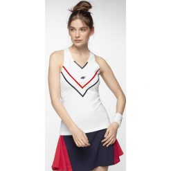 Top damski do tenisa TSDF402A - biały. Białe koszulki sportowe damskie 4f, bez wzorów, z dzianiny, bez kołnierzyka, bez ramiączek, tenisowe, climacool (adidas). W wyprzedaży za 39.99 zł.