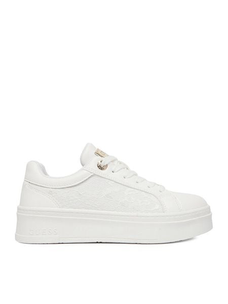 Guess Sneakersy CEO-AVO-357-018-1 Biały. Białe buty sportowe dziewczęce Guess, z aplikacjami, ze skóry, bez zapięcia. Za 199.99 zł.