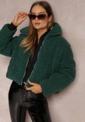 Zielona Kurtka Futerko Teddy Voicha. Zielone kurtki damskie Renee, m, bez wzorów, z futra, bez kaptura. Za 279.99 zł.