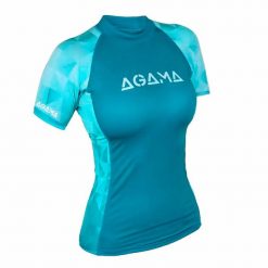 Damska koszulka lycrowa AQUA LADY. Niebieskie koszulki sportowe damskie AGAMA, xl, bez wzorów, z lycry, bez kołnierzyka, bez ramiączek, na golfa. Za 208.08 zł.
