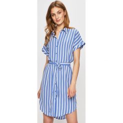Vero Moda - Sukienka. Niebieskie sukienki damskie Vero Moda, na co dzień, s, bez wzorów, z elastanu, casualowe, bez kołnierzyka, bez ramiączek, mini, proste. W wyprzedaży za 79.90 zł.