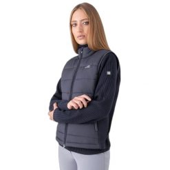 Damska kurtka bez rękawów Equiline Brigit. Niebieskie kurtki damskie EQODE BY EQUILINE, bez wzorów, z puchu, bez kaptura. Za 599.00 zł.