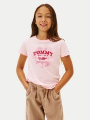 Tommy Hilfiger T-Shirt KG0KG09257 S Różowy Regular Fit. Czerwone t-shirty i topy dla dziewczynek Tommy Hilfiger, bez wzorów, z bawełny, bez ramiączek. Za 129.99 zł.