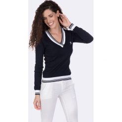 Giorgio Di Mare sweter damski XL ciemnoniebieski. Niebieskie swetry damskie Giorgio di Mare, xl, bez wzorów, bez kołnierzyka, bez ramiączek, bez kaptura. Za 179.00 zł.