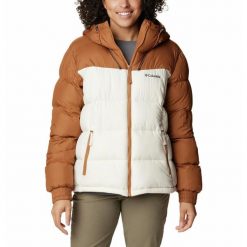 Kurtka Turystyczna Puchowa Damska Columbia Pike Lake II Insulated Jacket. Brązowe kurtki sportowe damskie Columbia, xs, bez wzorów, z puchu, bez kaptura, trekkingowe. Za 449.99 zł.