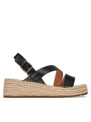 DeeZee Espadryle RS07-24 Czarny. Czarne sandały damskie DeeZee, bez wzorów, z materiału, bez obcasa, bez zapięcia. Za 99.99 zł.