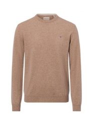 Gant wełniany sweter Mężczyźni Wełna beżowy, XXL. Brązowe swetry przez głowę męskie GANT, m, bez wzorów, z wełny, bez kołnierzyka. Za 549.95 zł.