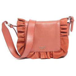 Skórzana torebka w kolorze pomarańczowym - (S)22 x (W)17 x (G)6 cm. Brązowe torby na ramię damskie marki Tosca Blu. W wyprzedaży za 349.95 zł.
