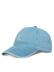 Calvin Klein Czapka z daszkiem Monogram Embroidery Denim Cap LV04G5003G Niebieski. Niebieskie rękawiczki męskie Calvin Klein, bez wzorów, z bawełny. Za 169.99 zł.