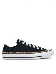 Converse Trampki CHUCK TAYLOR ALL STAR LEOPARD A19180C Czarny. Czarne trampki i tenisówki damskie Converse, bez wzorów, z materiału, retro, bez zapięcia. Za 329.99 zł.