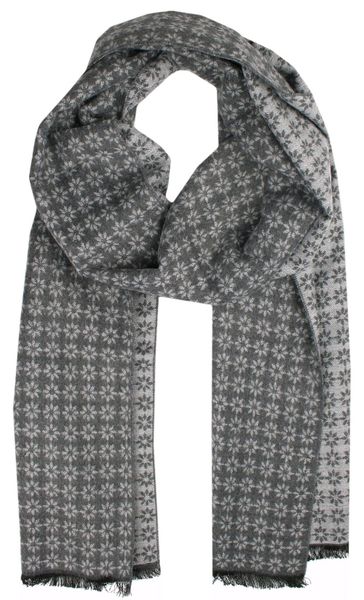 Męski Szalik Alties - Popielaty w Kwiatki. Szare szaliki męskie Alties, na jesień, bez wzorów, z bawełny. Za 59.00 zł.