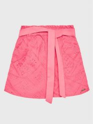 Guess Szorty materiałowe J3GD04 WFGJ0 Różowy Relaxed Fit. Czerwone spodenki dla dziewczynek Guess, z aplikacjami, z bawełny. Za 149.99 zł.
