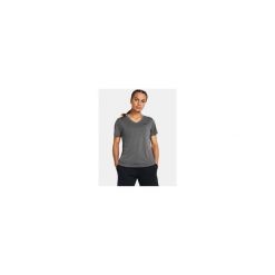 Koszulka Damska Sportowa Under Armour Tech Ssv- Solid. Szare koszulki sportowe damskie Under Armour, bez wzorów, bez kołnierzyka, bez ramiączek, na fitness i siłownię. Za 149.99 zł.
